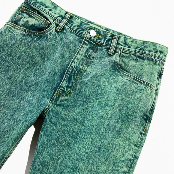 NWT $479 JieDa Jeans Made in Japan Slit Denim Pants Chemical Mint Green - Picture 7 of 8